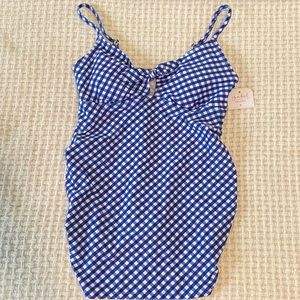 Isabel maternity white and blue maternity swim top size M